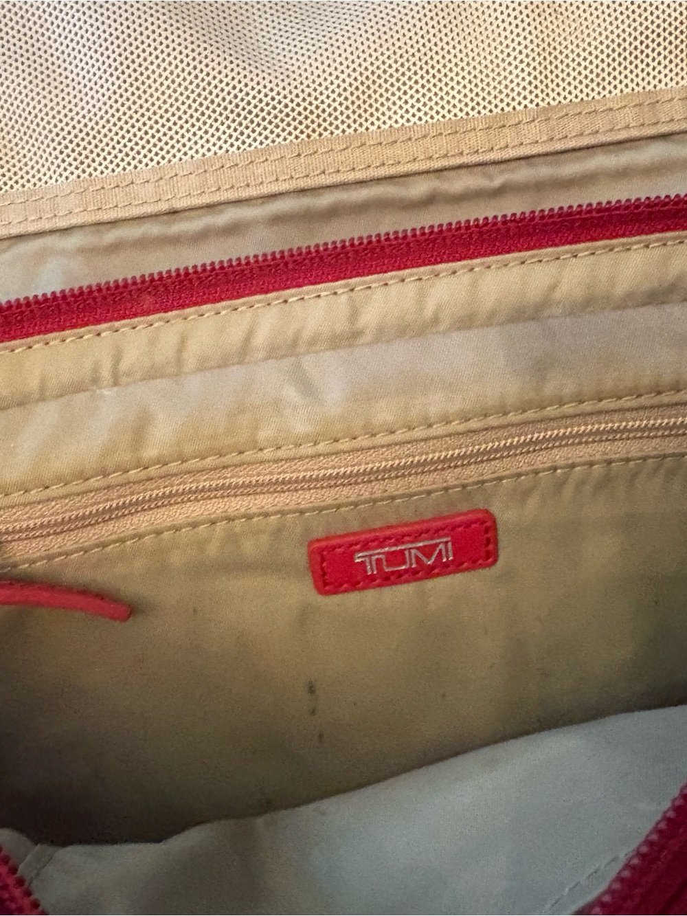 TUMI Red Travel Organizer Pouch - Picture 6 of 11
